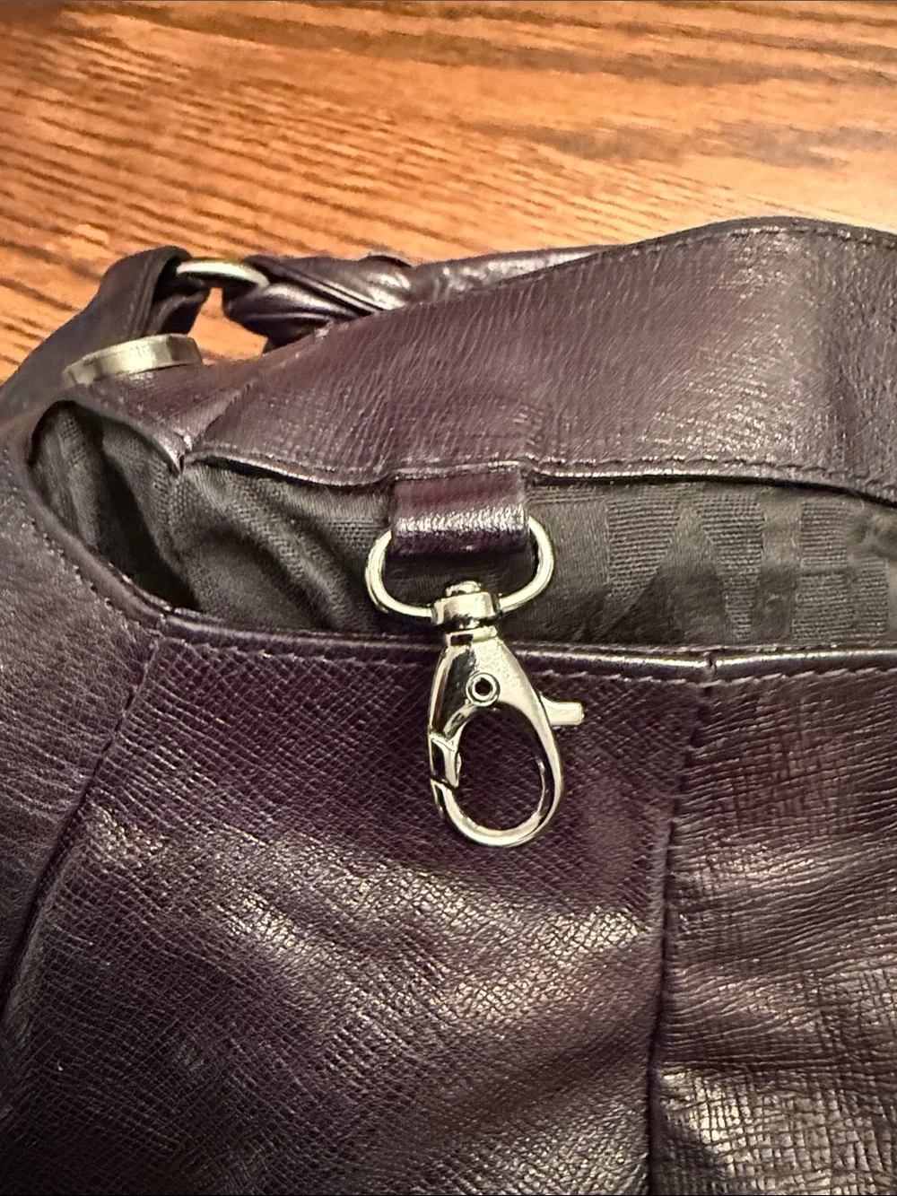 Furla Italian Leather Slouchy Hobo Shoulder Bag Black Tassel Large